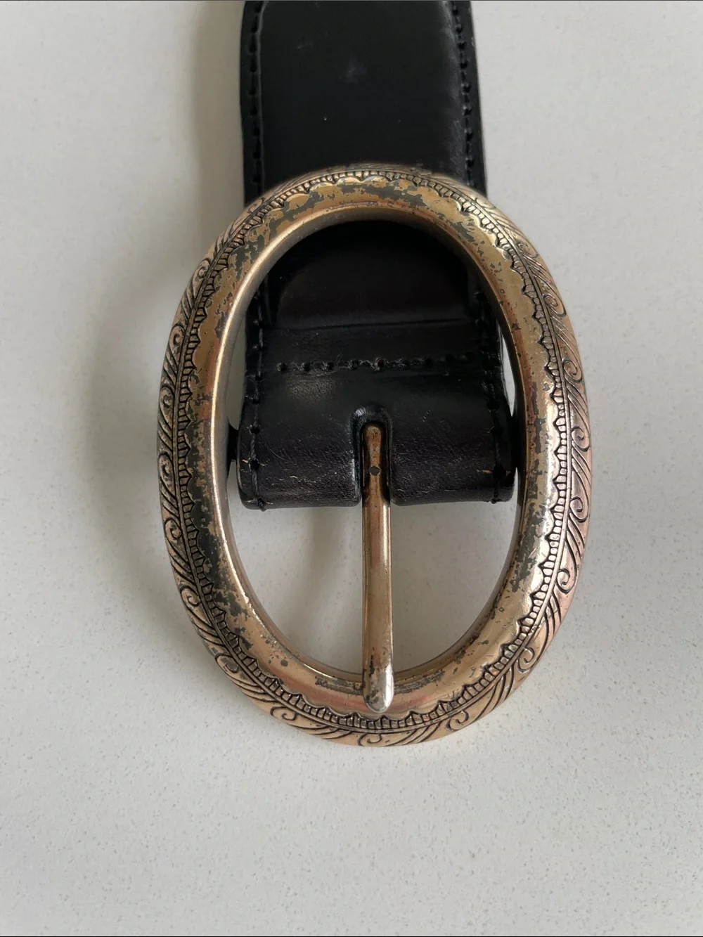 Vintage Brighton Black Braided Leather Belt Style 95703 Medium Western Boho